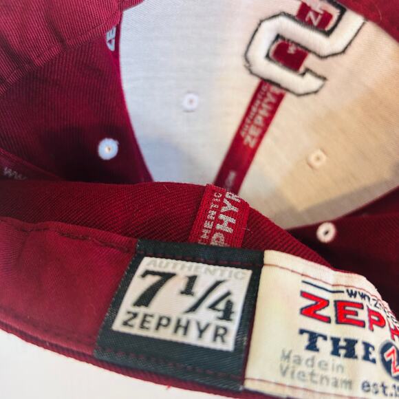 Stanford Cardinal Fitted Hat 7 1/4 Zephyr WoolAcrylic Blend Slight Bleed on Bill - Picture 7 of 9
